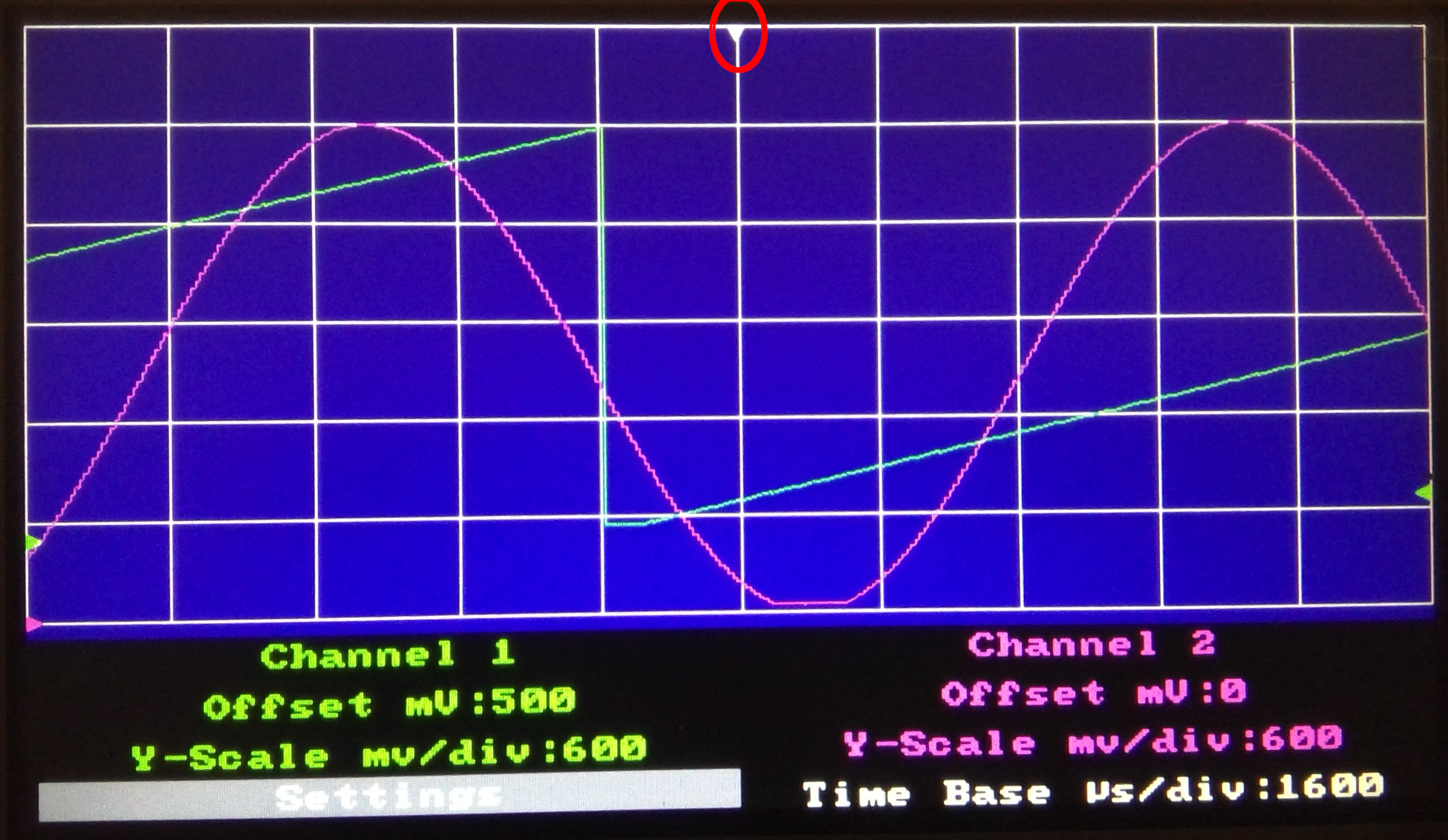 Oscilloscope time delay